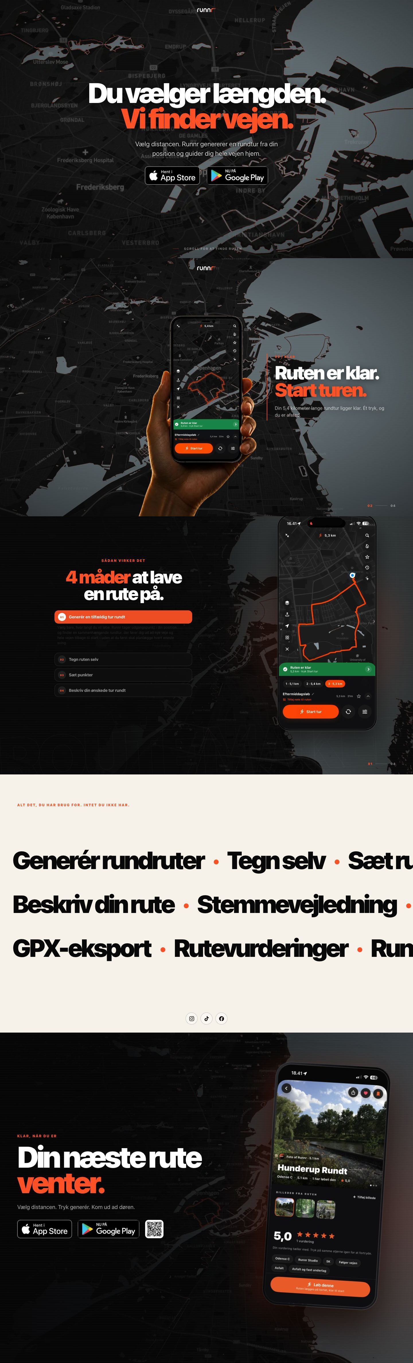 Hele forsiden af runnr.dk